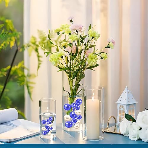 Miniatura 5 de Relleno de Jarrón Azul y Blanco  150 Cuentas de Perlas para Centros de Mesa de Jarrones  Cuentas de 0.310.550.79 pulgadas Sin Agujero, Perlas Falsas