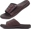 ONCAI Mens Sandals Adjustable Straps Orthotic Plantar Fasciitis Open Toe Athletic Sport Slides with Soft Comfy Arch Support Footbed Size 7.5-15