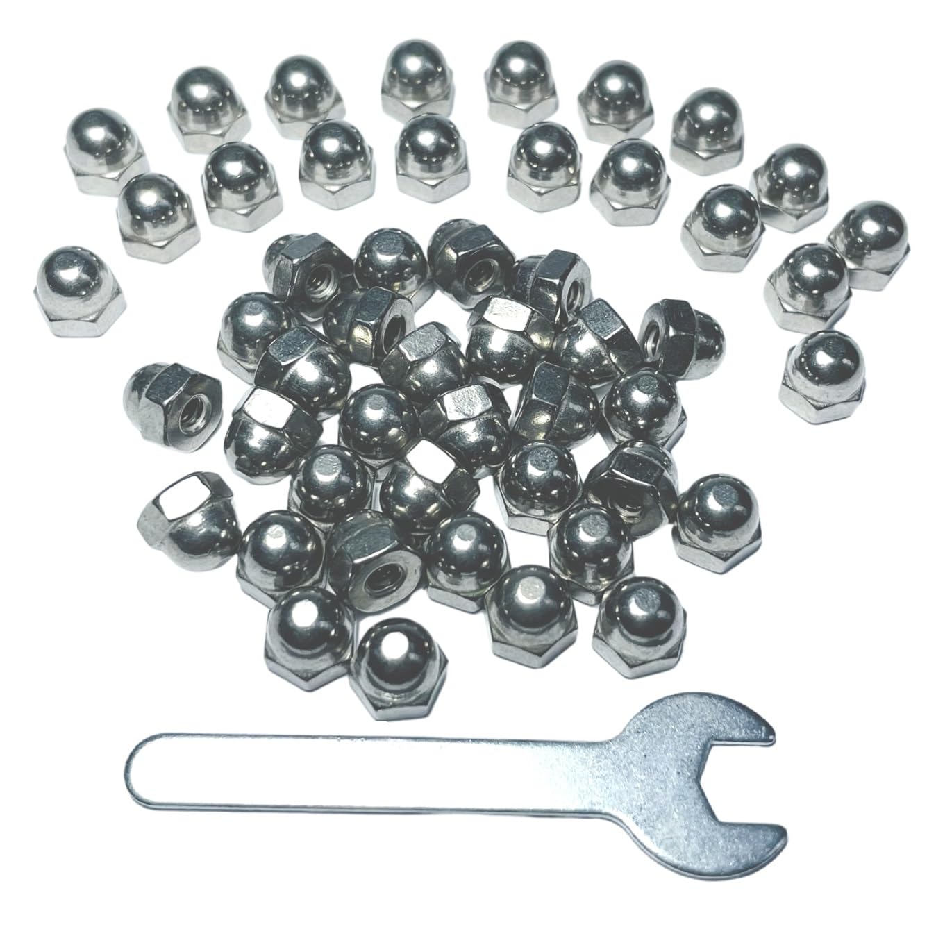 Stainless Steel Acorn Nuts - 50 Pack with Wrench -21