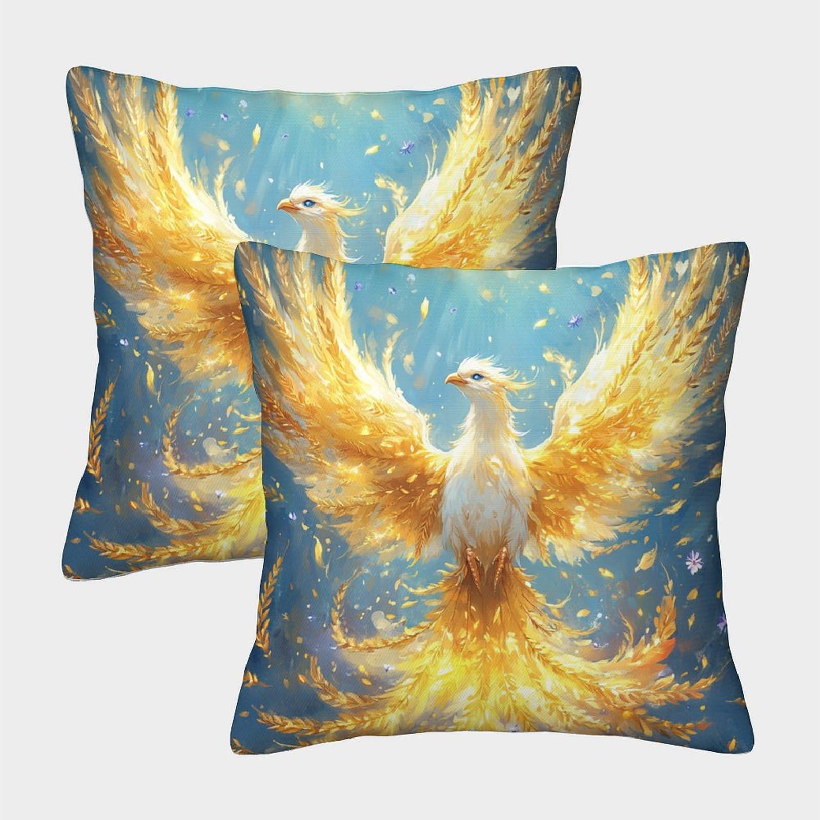 kaiyun 2 Pack Fantasy - Phoenix 3D Image Printed Single-sided Cushion Cover 50x50cm