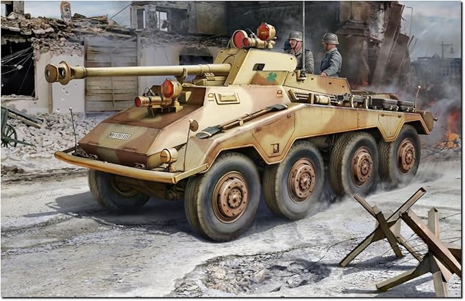 Amazon プラッツ ドラゴン 1/35 WW2 ドイツ 8輪装甲車 Sd.Kfz.234/4 パックワーゲン ナイトビジョン・ファルケ
