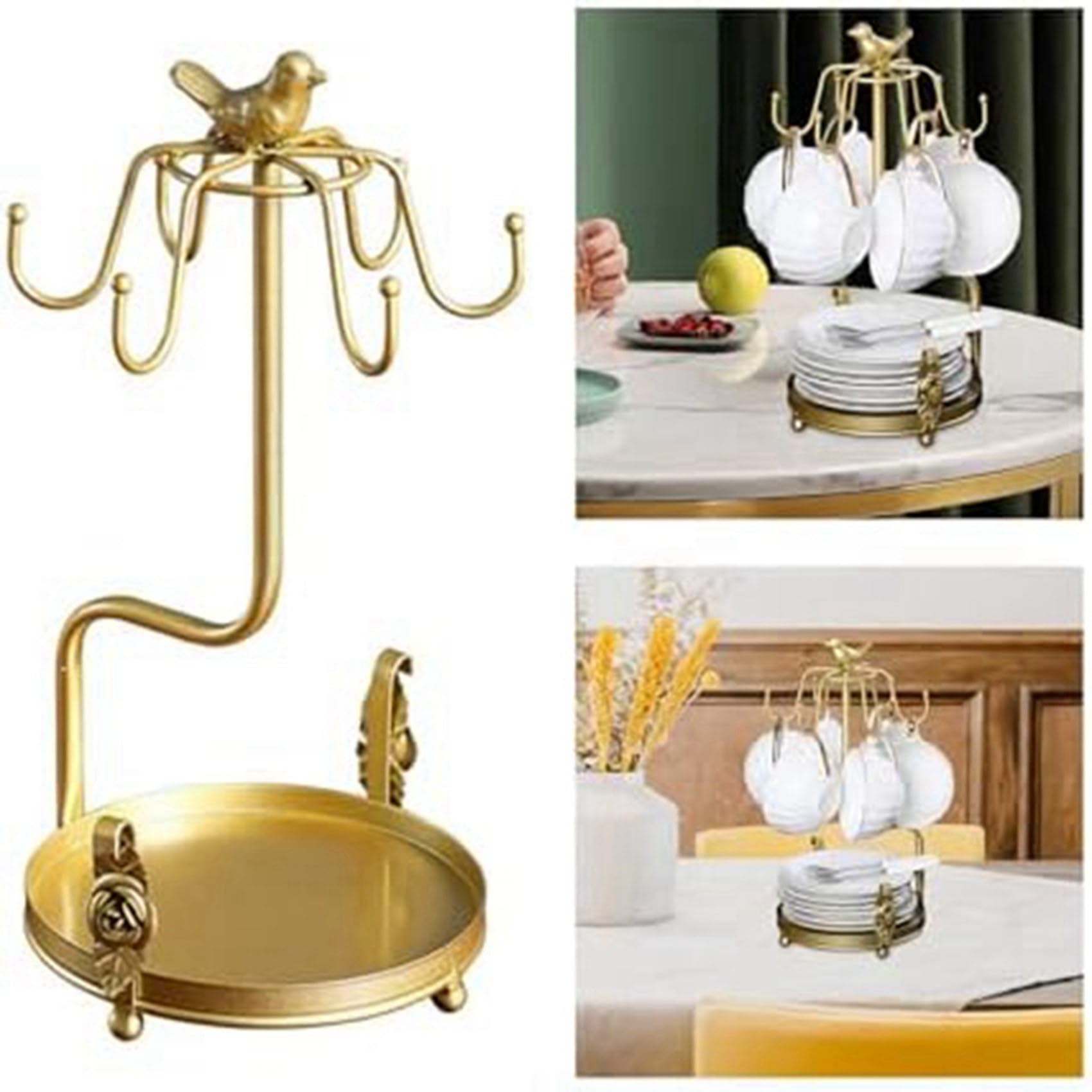 2X Soporte para Tazas de Café, Estante de Almacenamiento para Tazas de Té, Soporte para Tazas de Té, Soporte Independiente para Tazas, Soporte para Tazas para Mostrador de Cocina B