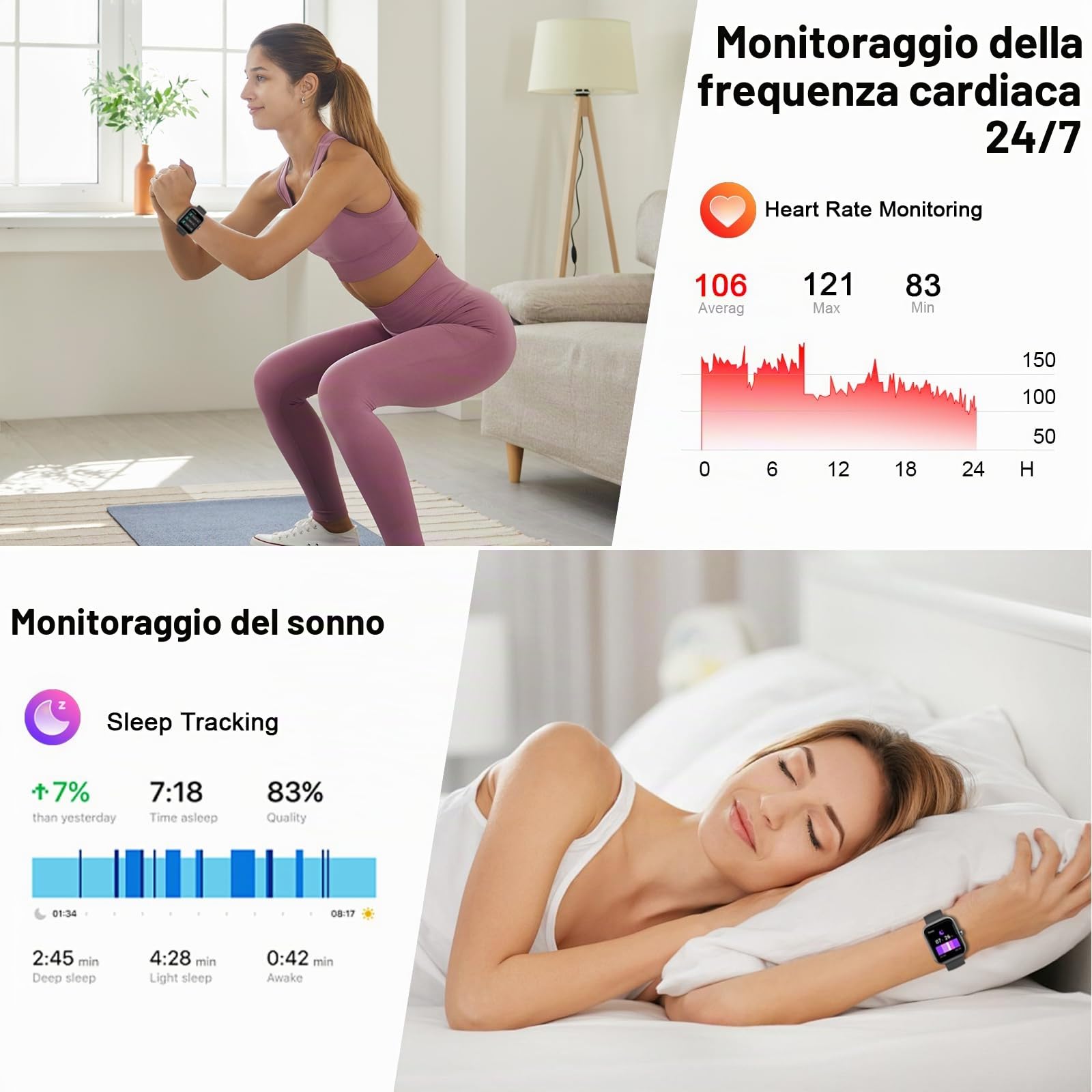 Smartwatch Uomo Donna, 1,91" HD Orologio Smartwatch Uomo con Effettua/Risposta Chiamate,Smart Watch Tracker 110+ Modalità Sportive con Contapassi/Sonno/Cardiofrequenzimetro per Android iOS | Smartwatch Pedometro Frequenza Cardiaca SpO2 Monitor Sonno, 113+