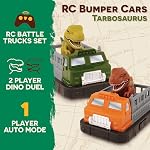 Terra by Battat – Remote Control Bumper Cars Ensemble de 2 – Dinosaure Duel Rivals – Éjection RC Voitures avec 2 – Bataille des joueurs & 1 – Mode automatique du lecteur – Jouet d'action de course passionnant pour les jeunes enfants & 3+ Années