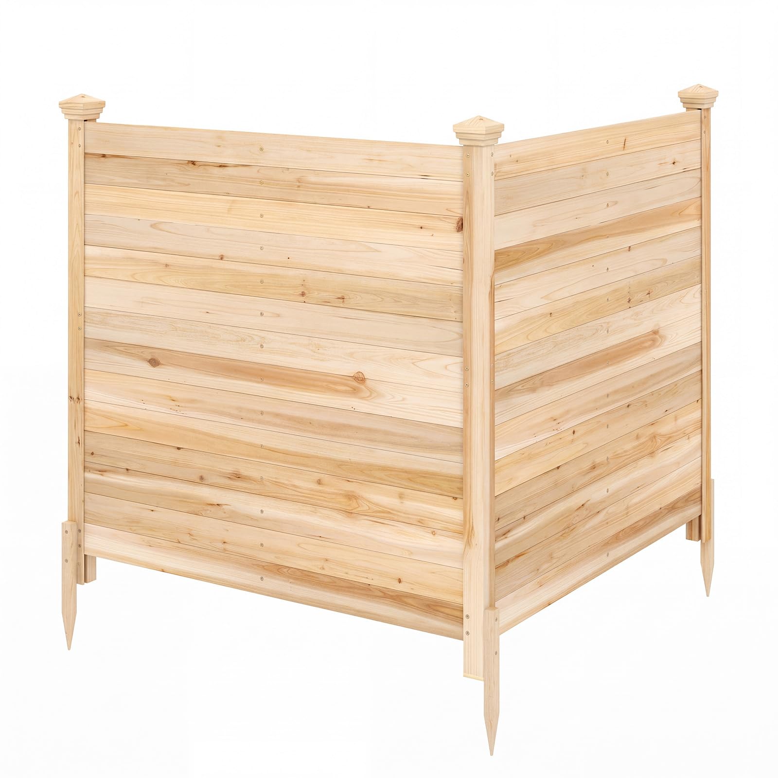 HOMASIS Valla de Privacidad de 2 Paneles, Cerramiento de Madera de Abeto para Aire Acondicionado, Cubo de Basura, Equipos de Pisicina, Barrera para Exterior, 119 x 119 x 115,5 cm (Natural)