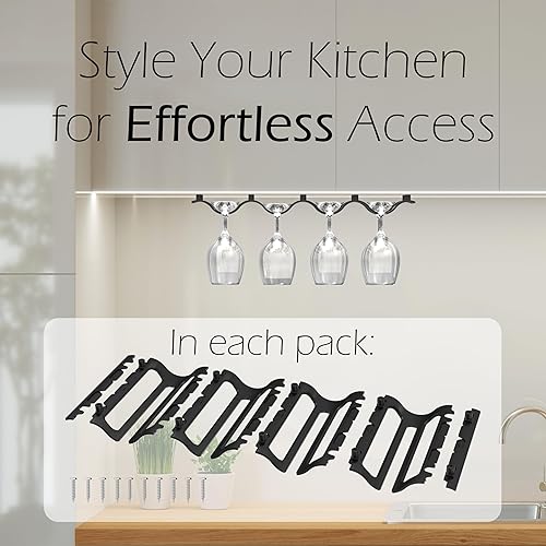 Miniatura 6 de Bariboo Estuche de almacenamiento para copas de vino  Cuelgue de 8 a 12 vasos en tu 18.7 x 9 x 1.7 pulgadas, soporte para copas de vino sin polvo,