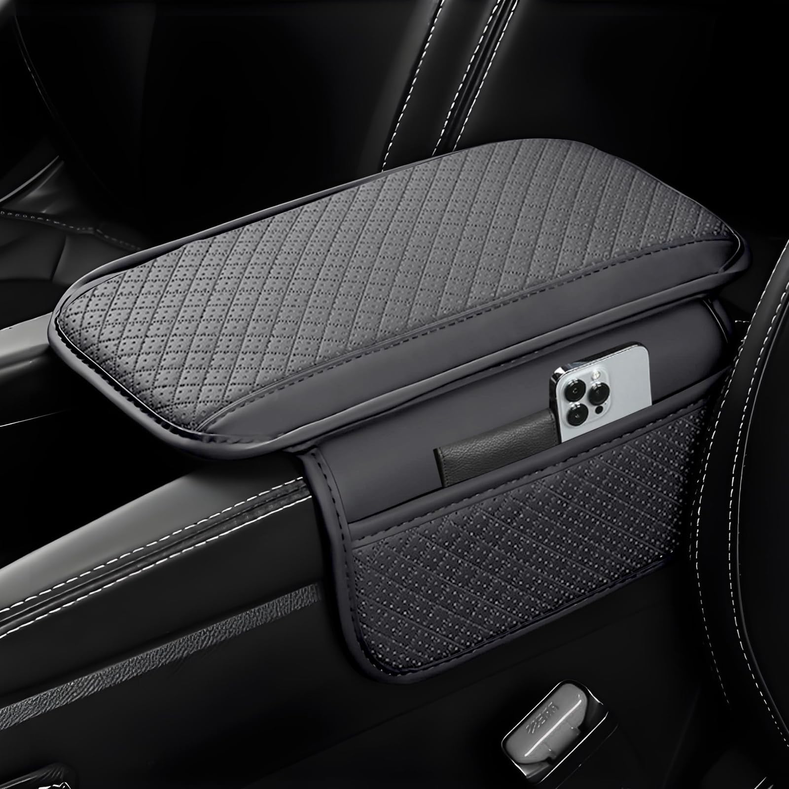 Woniyal 1Pc Car Armrest Cover for Audi A4 (B9/8W) 2016-2023