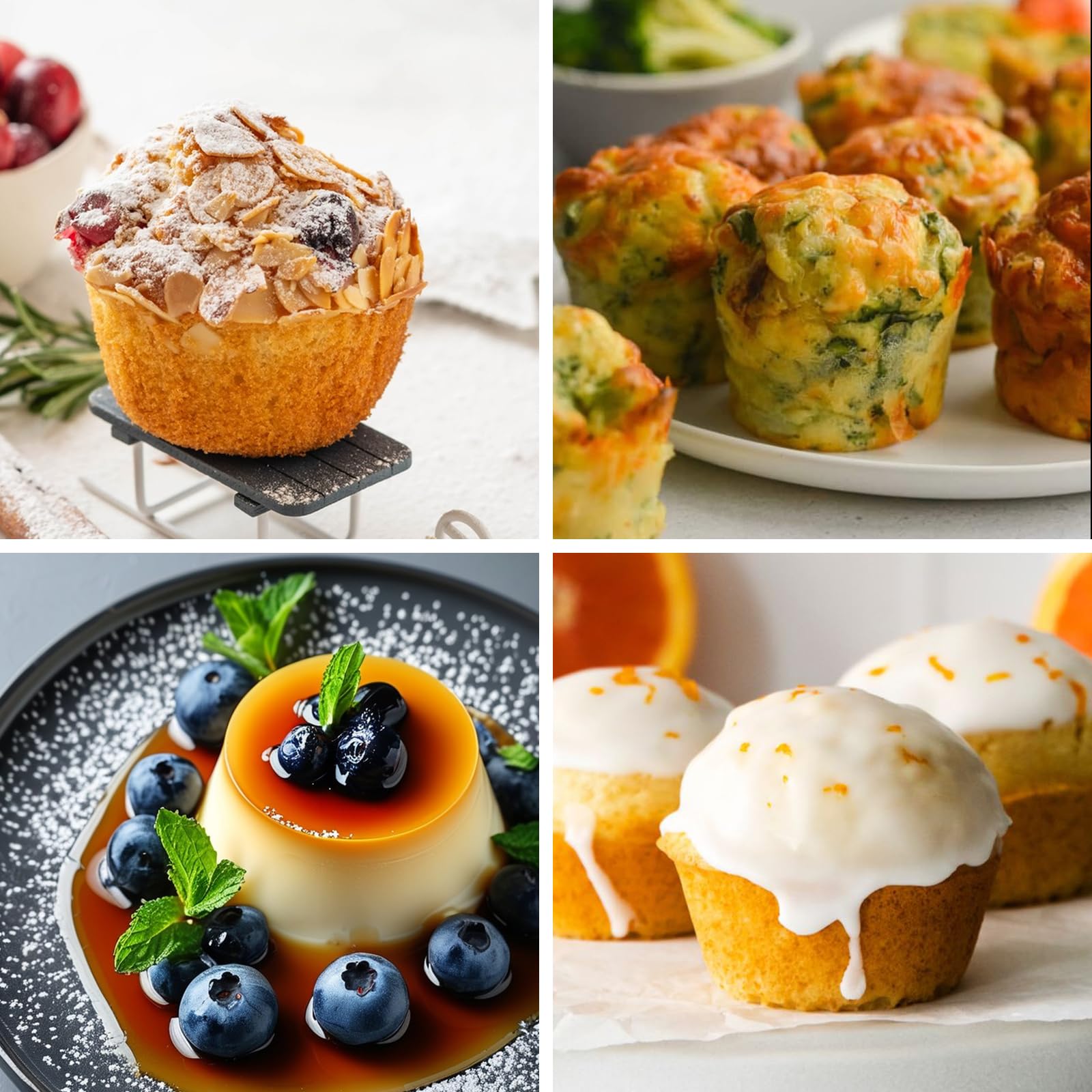 Sakolla Silikon-Muffinform für 12 Cupcakes, antihaftbeschichtet, Muffinformen zum Backen von Kuchen, Torte, Brot, Gelee