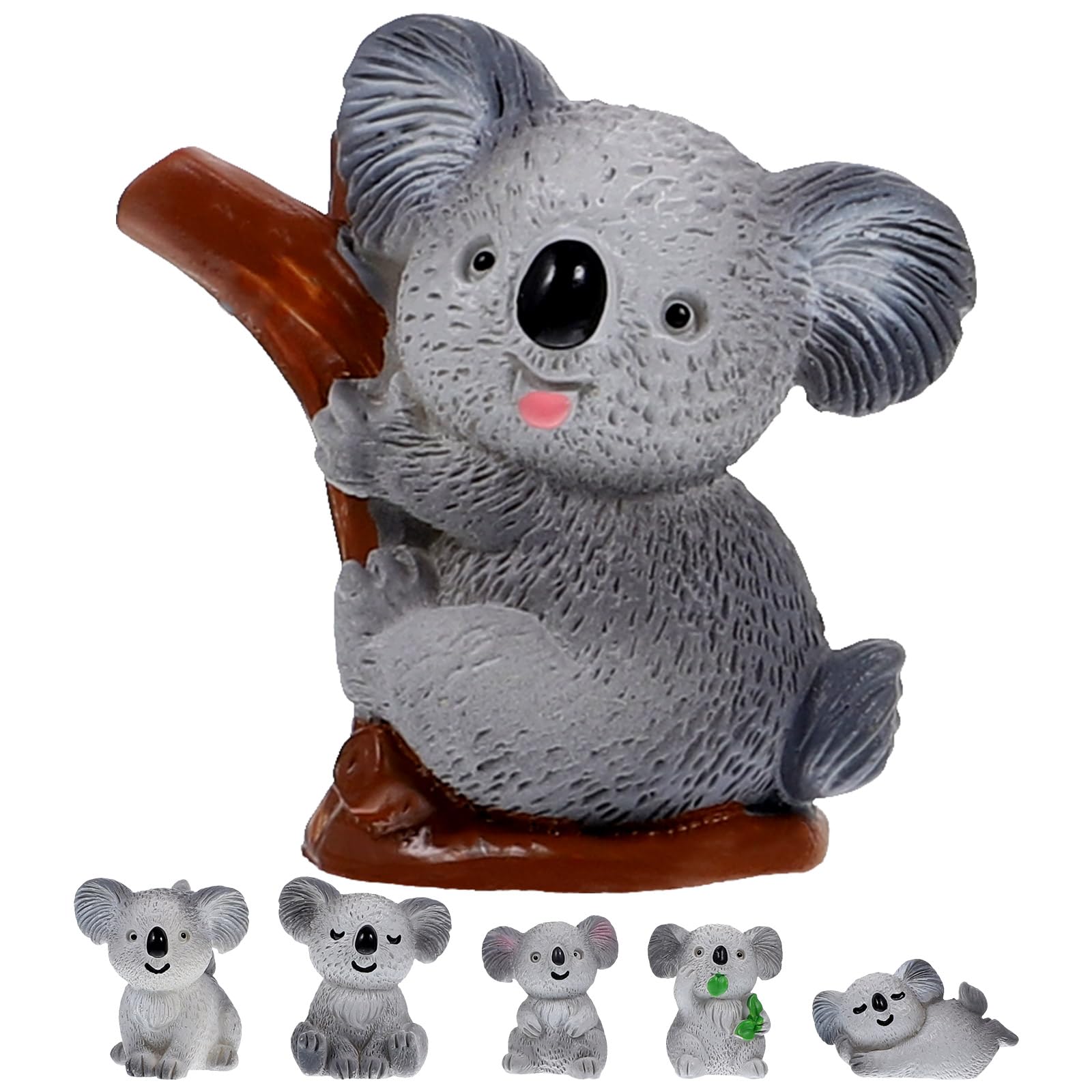 Miniatura Koala In Resina, 3.6x3.5x2 Cm - Statuetta Decorativa Per Bonsai, Giardino Fatato, Scrivania