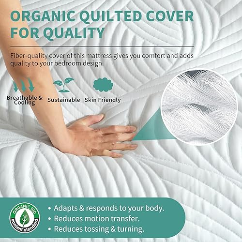 Miniatura 5 de Ivellow Cubrecolchón de espuma viscoelástica de gel de 3 pulgadas tamaño King para aliviar la presión, funda de colchón de gel con bolsillo profundo