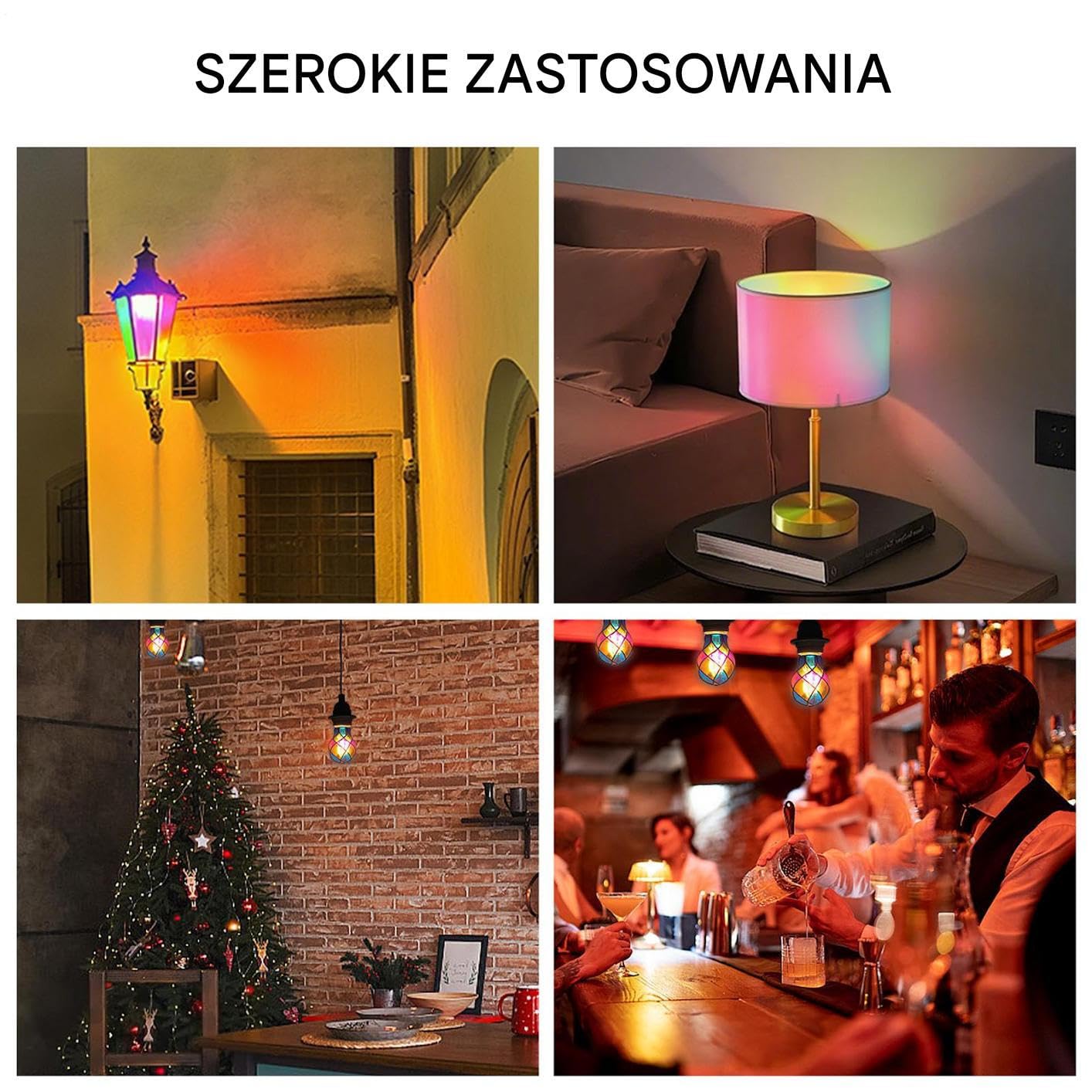 Kolorowa ?arówka Witra?owa | ?arówka Kolorowa E26 4W - Bo?onarodzeniowa Dekoracja Choink? do Przyj? ? | Do Domu Szko?y Mieszkania Salonu Akademika Sypialni Okna I Ekspozycji