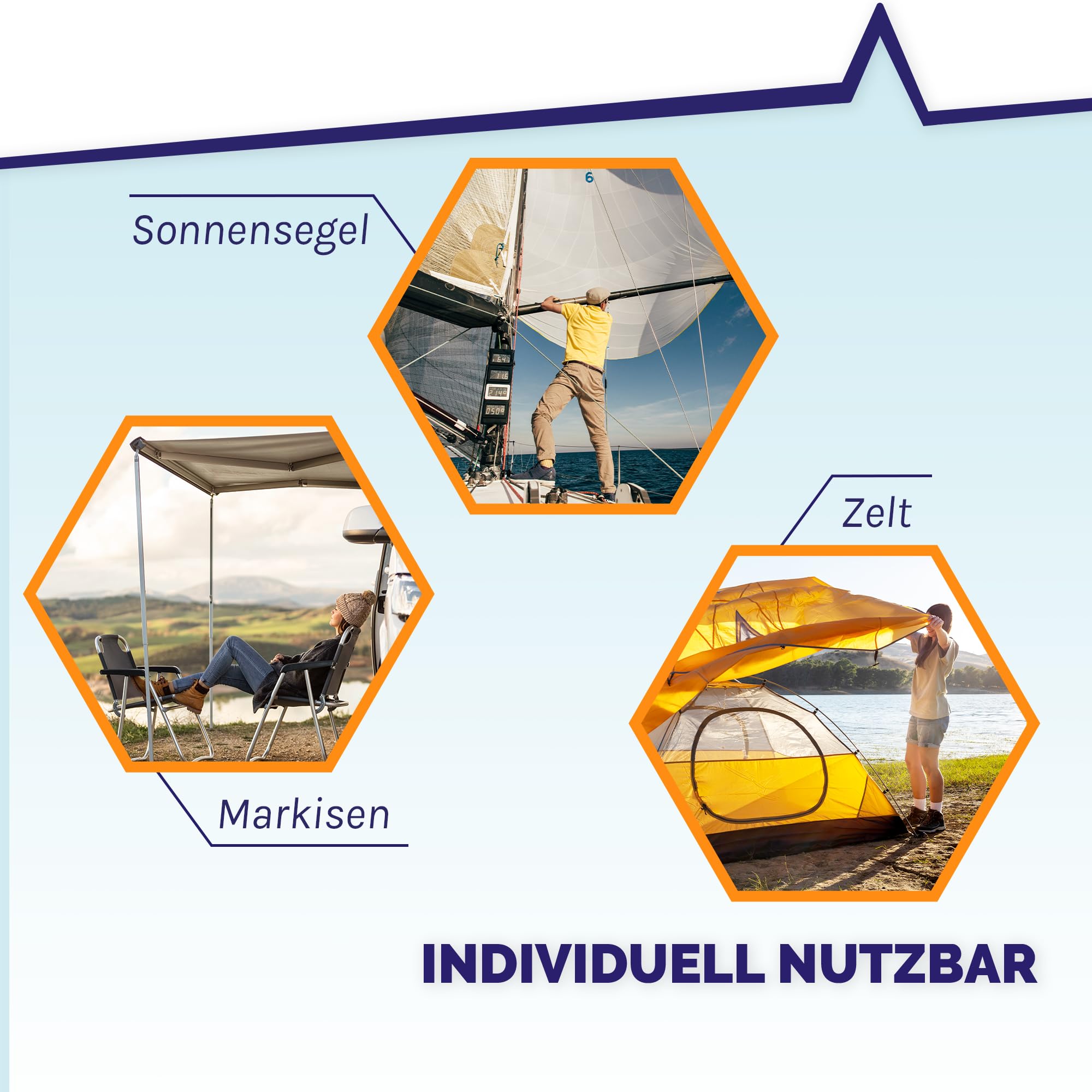 Peggy Peg – Markisenspanngurt 2er Set Tie Strap 2.0 inkl. Peggy-ABC Anleitung – Sturmband für Markisen, Vorzelte, Pavillons & Sonnensegel – Sturmsicherung Abspanngurt – Camping Zubehör Doppelset