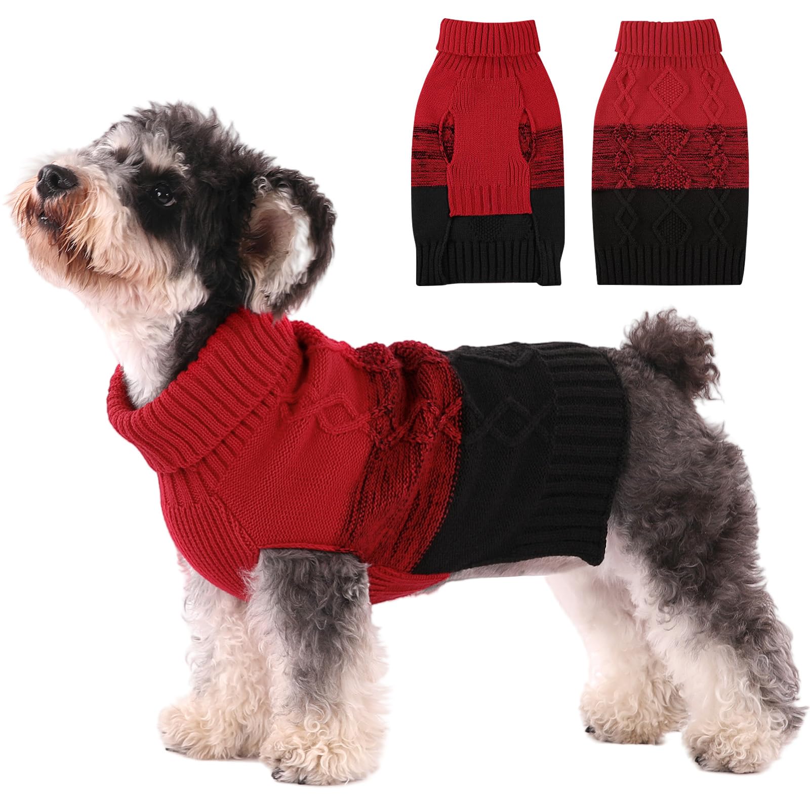 ASENKU Warm Dog Sweater for Small Medium Dogs,Pet Sweaters for Fall Winter Dog Clothing,Thicked Pullover Puppy Cat Turtleneck Sweater for Doggie Chihuahua Clothing