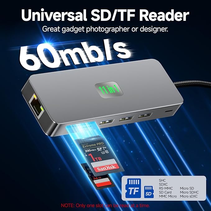 Hub USB C Docking Station 11 en 1 Dual Monitor 4K@60Hz, Ethernet miniatura 6