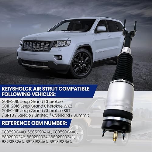 Miniatura 7 de KEIYSHOLCK Reemplazo de suspensión de puntal neumático delantero derecho para Jeep Grand Cherokee SRT SRT8 Limited Overland Summit 11-16 Cherokee