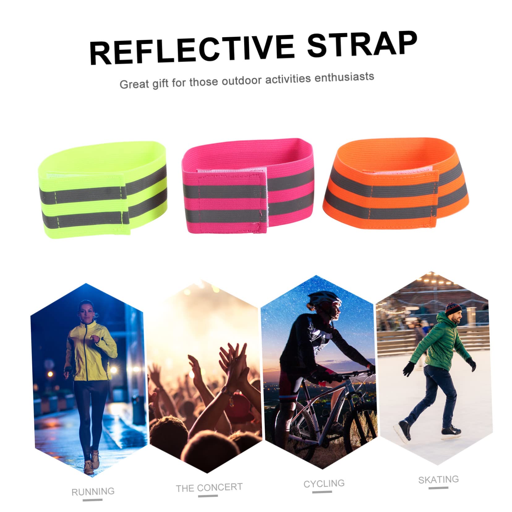ibasenice Muñequera Reflectante Amarillo Bandas Reflectoras Reflexivo Deportes Banda De Brazo Pulsera Reflectante para Correr De Noche Brazaletes Poliéster