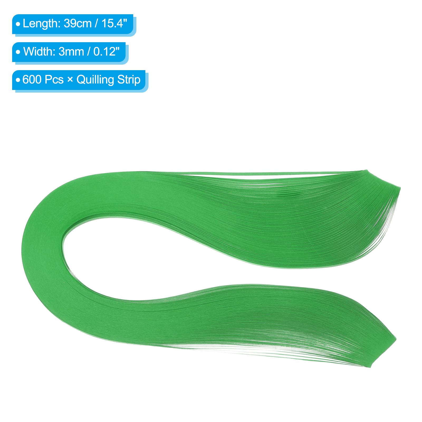 PATIKIL 600pz Strisce di Carta per Quilling 1/8"(3mm)39cm Carta per Quilling per Arte Fai-Da-Te Artigianato a Mano Natale Verde Scuro
