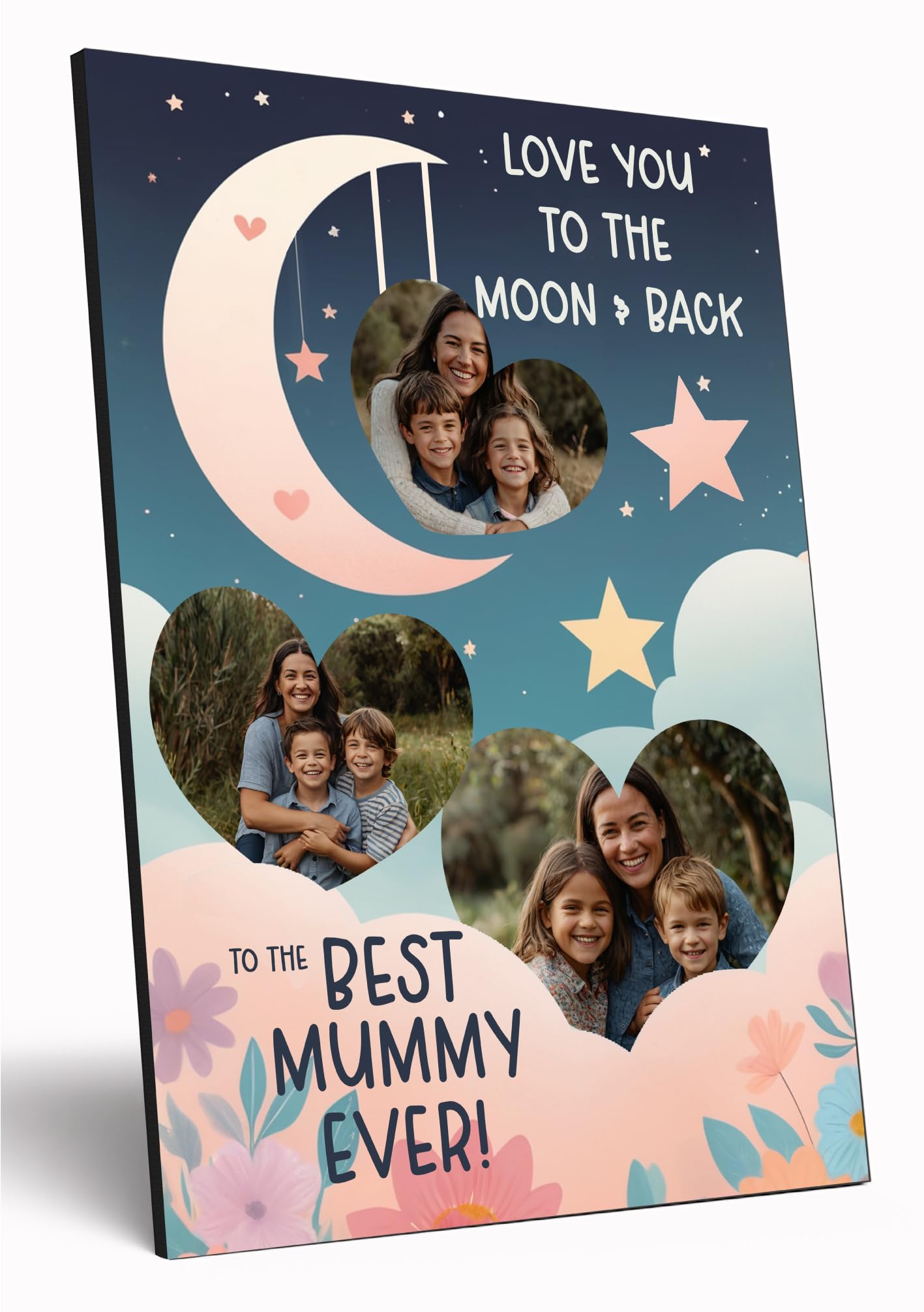 Personalised Photo Gift A4 Wooden Wall Art Mother's Day Customised Print for Mum Mummy Grandma Nan Gift