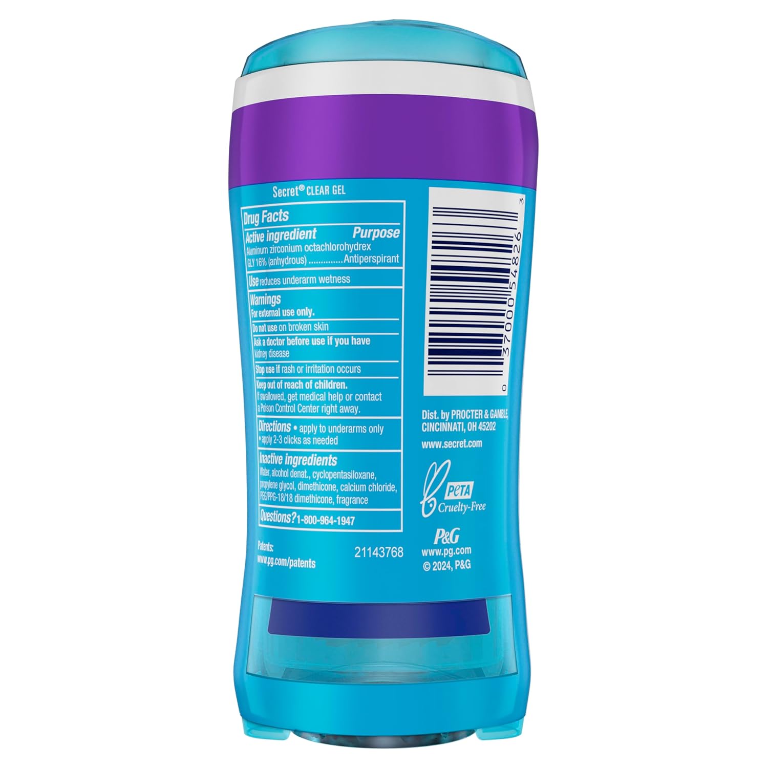 Secret Fresh Antiperspirant Deodorant for Women, 72hr Breathable Sweat & Odor Protection, Instant Freshness & Gentle, PH Balancing Minerals, Clear Gel, Relaxing Lavender Scent, 2.6 oz (Pack of 2) - Image 9