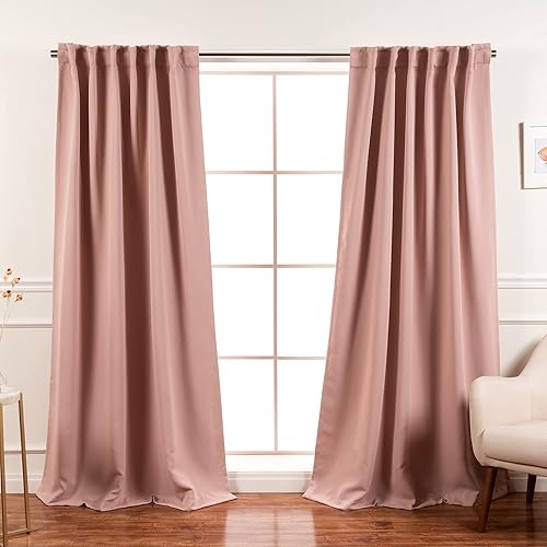 Best Home Fashion Paneles de cortinas opacas de alta calidad, con aislamiento térmico sólido, cortinas opacas para dormitorio, pestaña trasera y Best Home Fashion Paneles de cortinas opacas de alta calidad, con aislamiento térmico sólido, cortinas opacas para dormitorio, pestaña trasera y