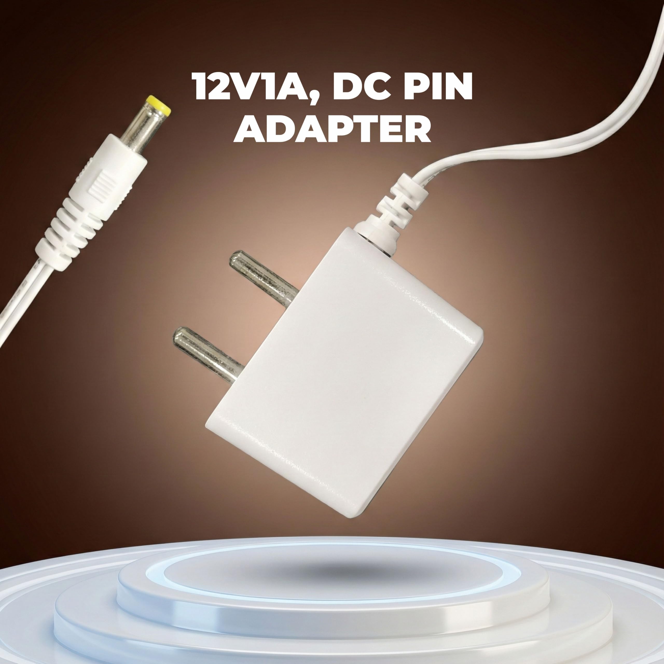 Trueview 12V 1A Power Adapter for CCTV Camera | BIS Certified | 2.1mm DC Pin | 1 Meter Cable | AC to DC Adapter | White — Amazon image 2
