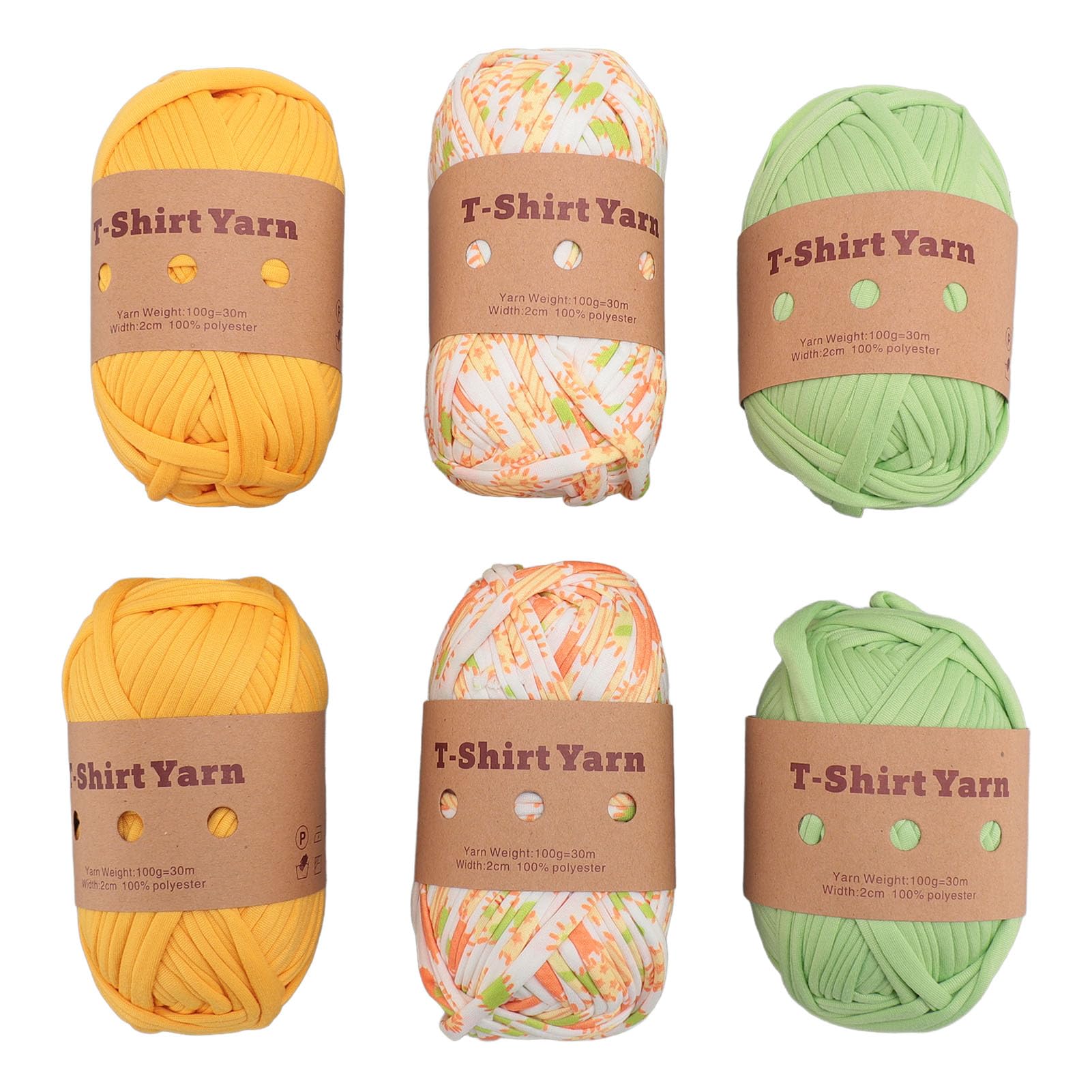 Amazon | Tシャツヤーン ニットヤーン ファブリック かぎ針編み布、6