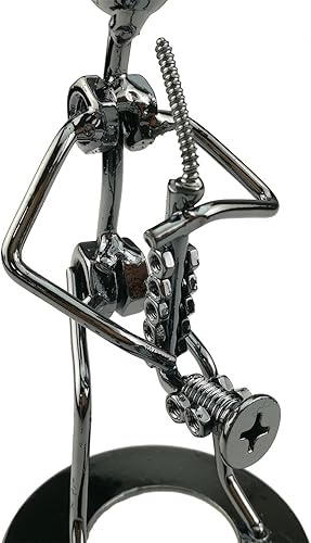 Miniatura 4 de Retro Iron Art - Figura de hombre de música de acero, decoración de escritorio, hogar, dormitorio, bar, exhibición, ornamento, regalo de cumpleaños,