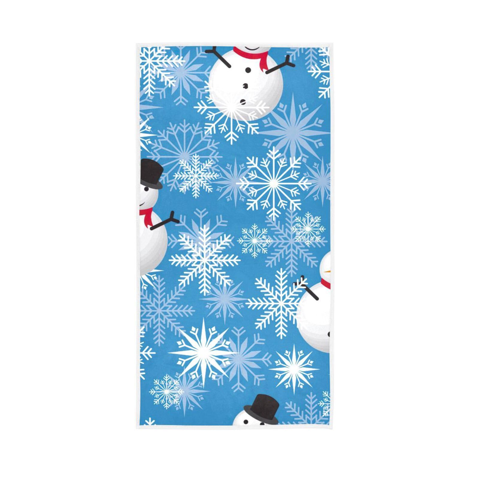 LSRCPD Cool Winter Snowman Hand Towel, 15 x 30 Inches Absorbent Hand Towel, Spa Towels for Facials Bathroom Decorative Hand Towels