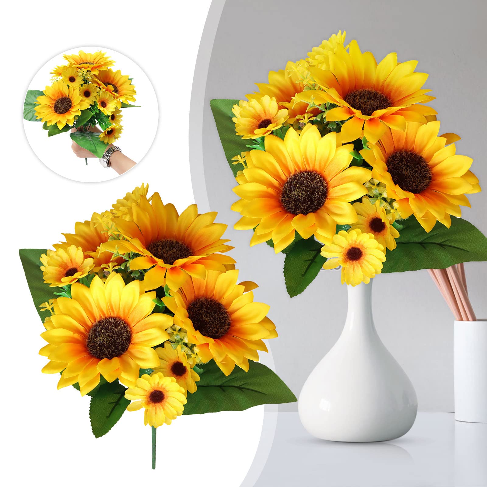 2 Pièces Fleurs Artificielles En Pot Horticole Accessoires De Voiture Mignons Plante D'Intérieur