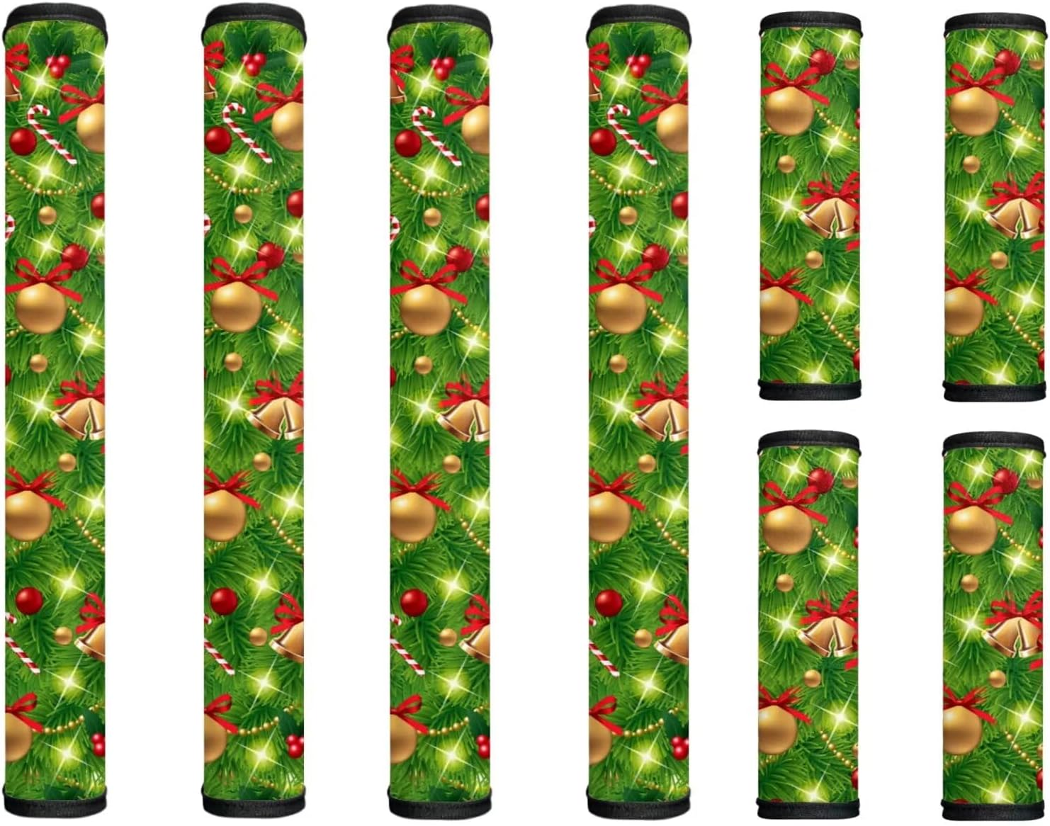 Christmas Tree Refrigerator Door Handle Covers Set of 8, Antiskid Protector Xmas Decoration for Fridge Oven Dishwasher Keep Kitchen Appliance Clean from Smudges