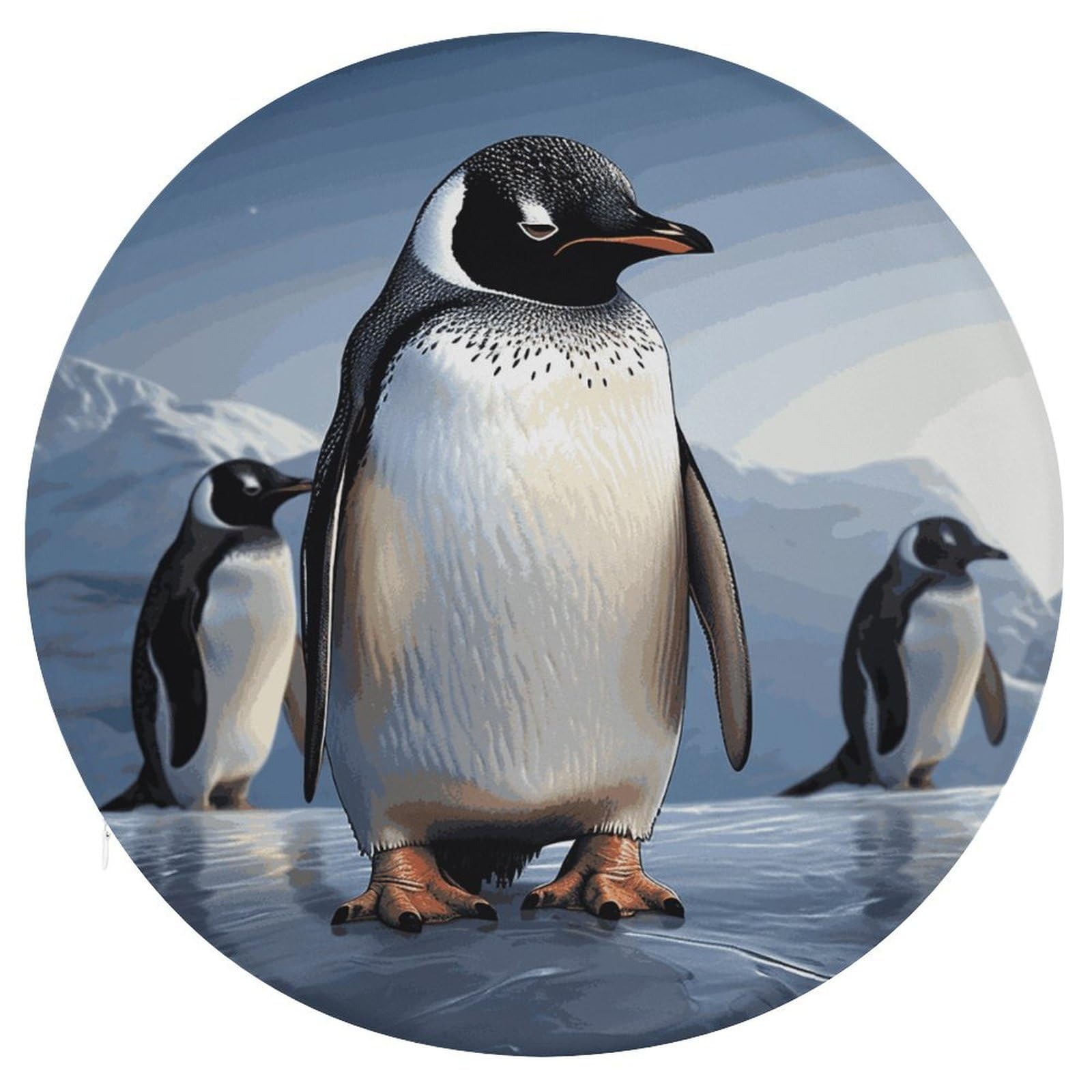 Coussin de sol de méditation en mousse à mémoire de forme avec imprimé pingouin original