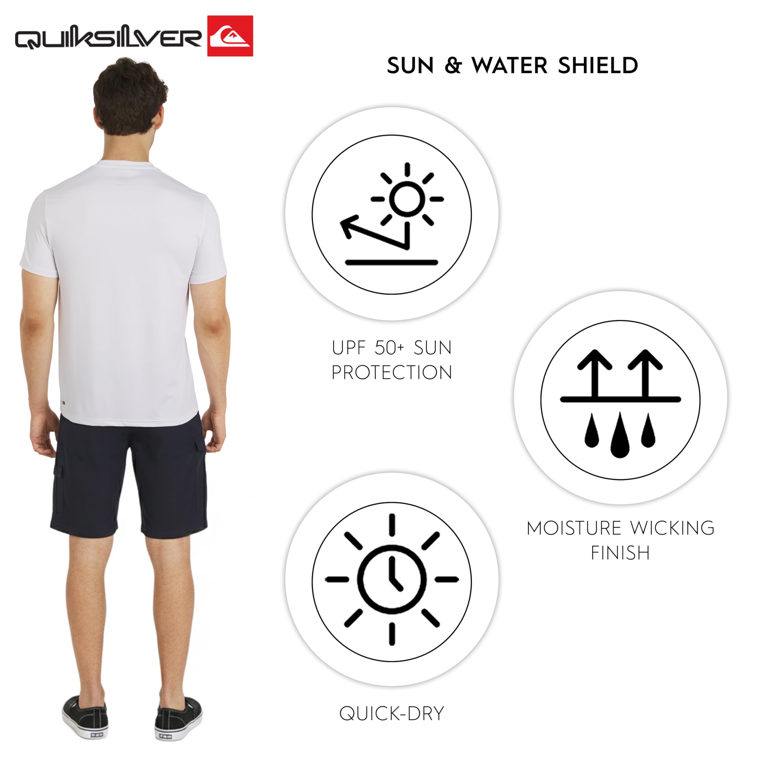 Quiksilver Swimwear Regular Fit UPF 50 Short Sleeve Sun Tee Maillot dermoprotecteur Homme (Lot de 1)