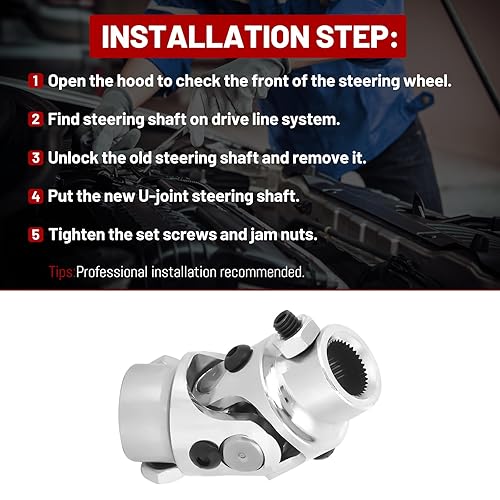 Miniatura 4 de 34-36 Spline X 34" DD Universal U Joint Endxedo Chrome Single Dirección Eje U-Joint 35 Grado Ángulo de trabajo máximo