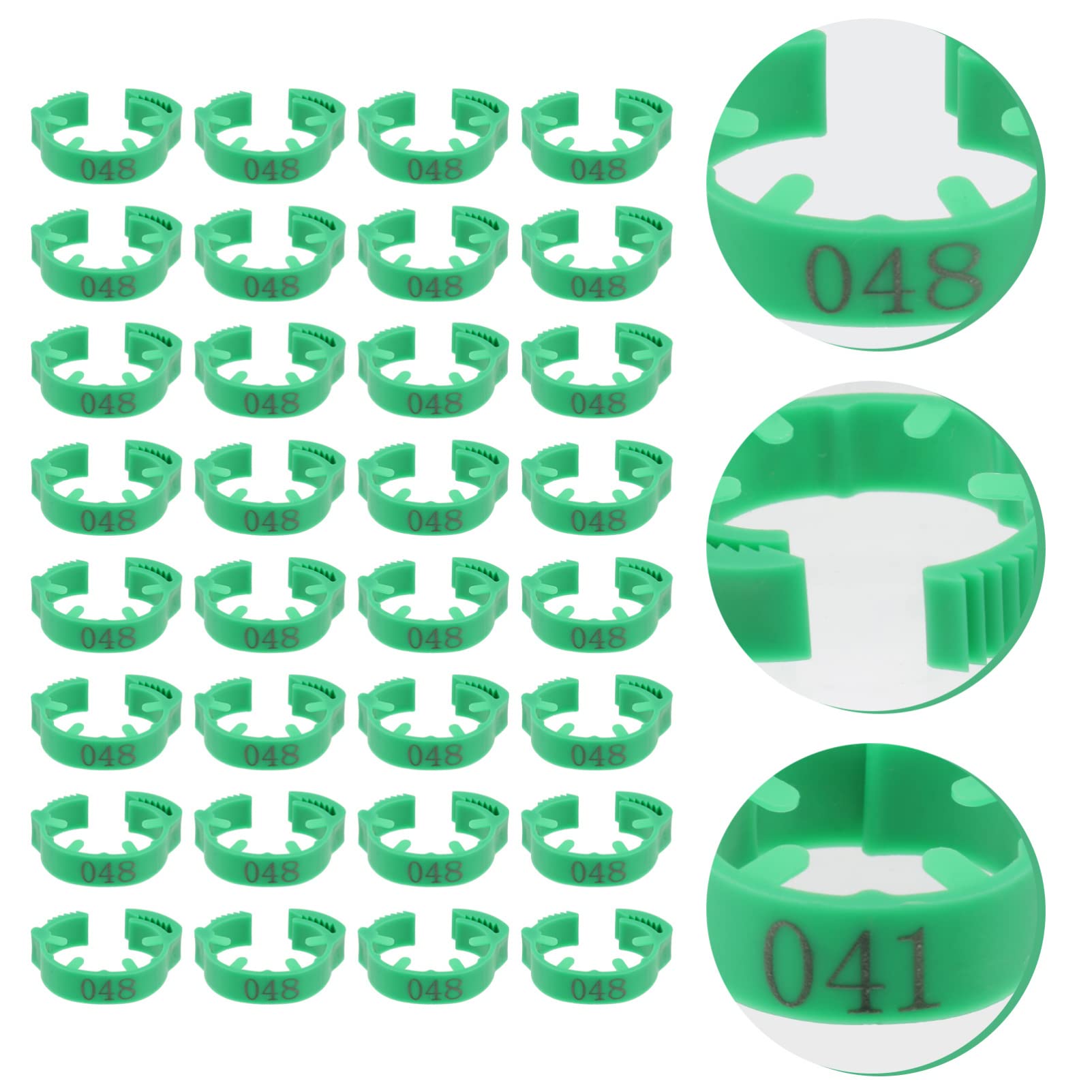 anelli identificativi per pollame, Fasce for cosce di pollame Num anelli identificativi for pollo e anatra, confezioni multiple da 2-3 for una facile gestione(Green,3 packs)