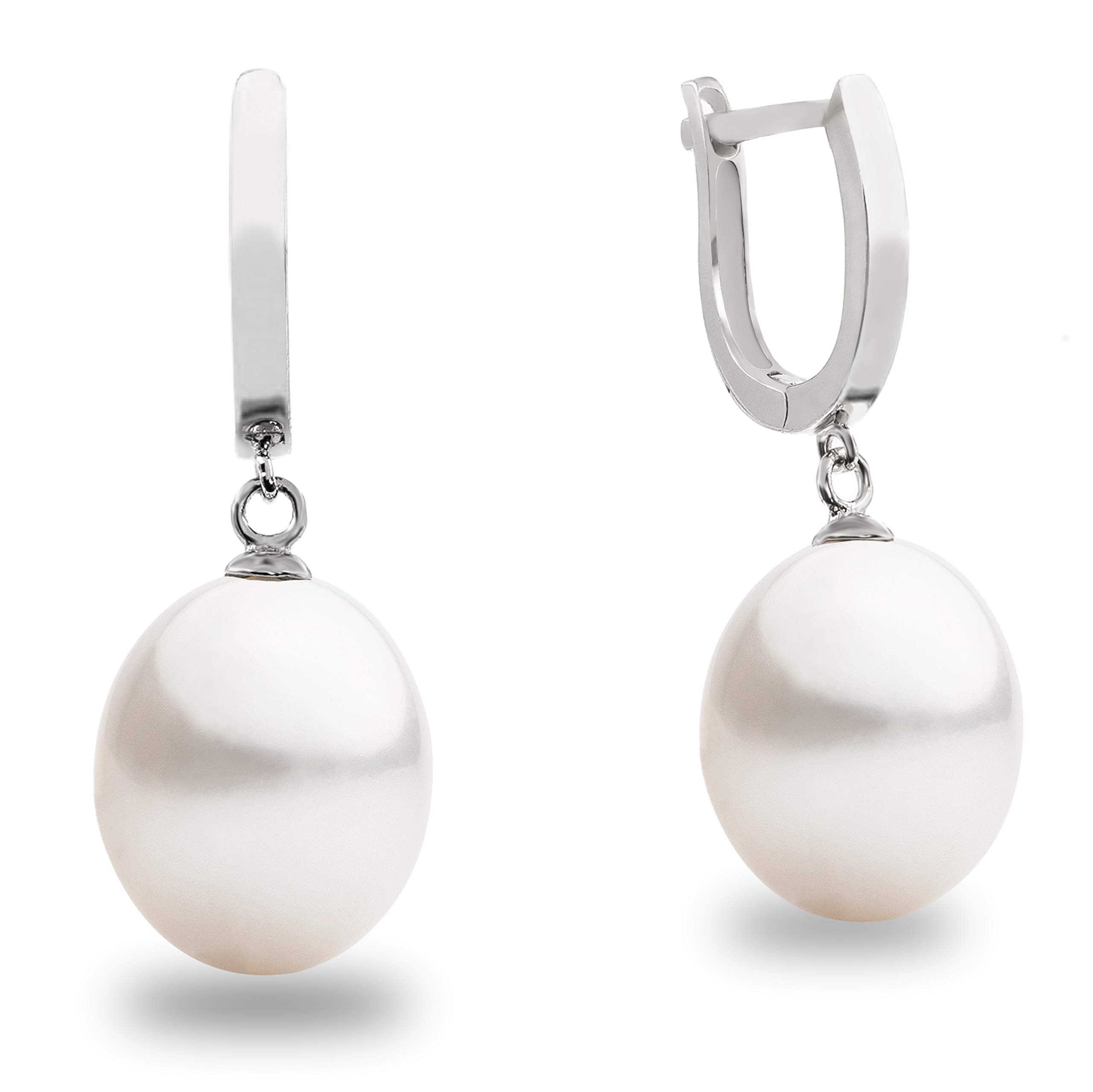 Damen Perlenohrringe, Süßwasserzuchtperlen Tropfenform 10,5-11 mm Weiß, Grau, Schwarz, Rosa, Orange, von SECRET & YOU - Perlen Ohrhänger Sterling Silber 925
