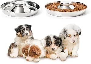 2 Pack Stainless Steel Puppy Bowls, Dog Feeding Bowls