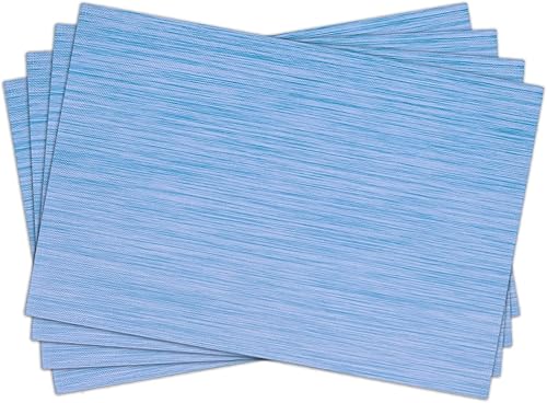 Juego de 4 manteles individuales azules, 12 x 18 pulgadas, impermeables, resistentes al calor, manteles individuales para mesa de comedor, manteles