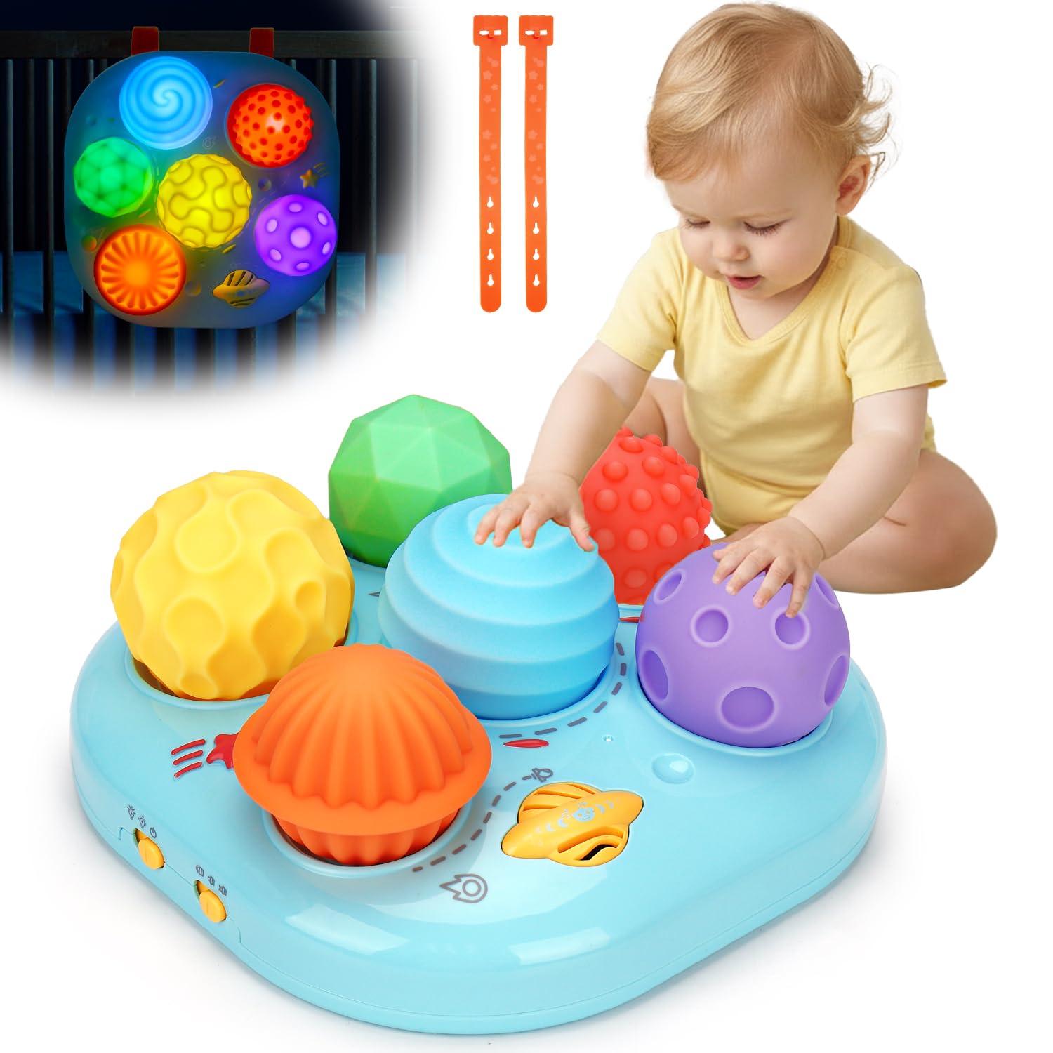 Tsomtto Baby Toys Sensory Baby Balls 6-12 Months Light Up Musical Learning