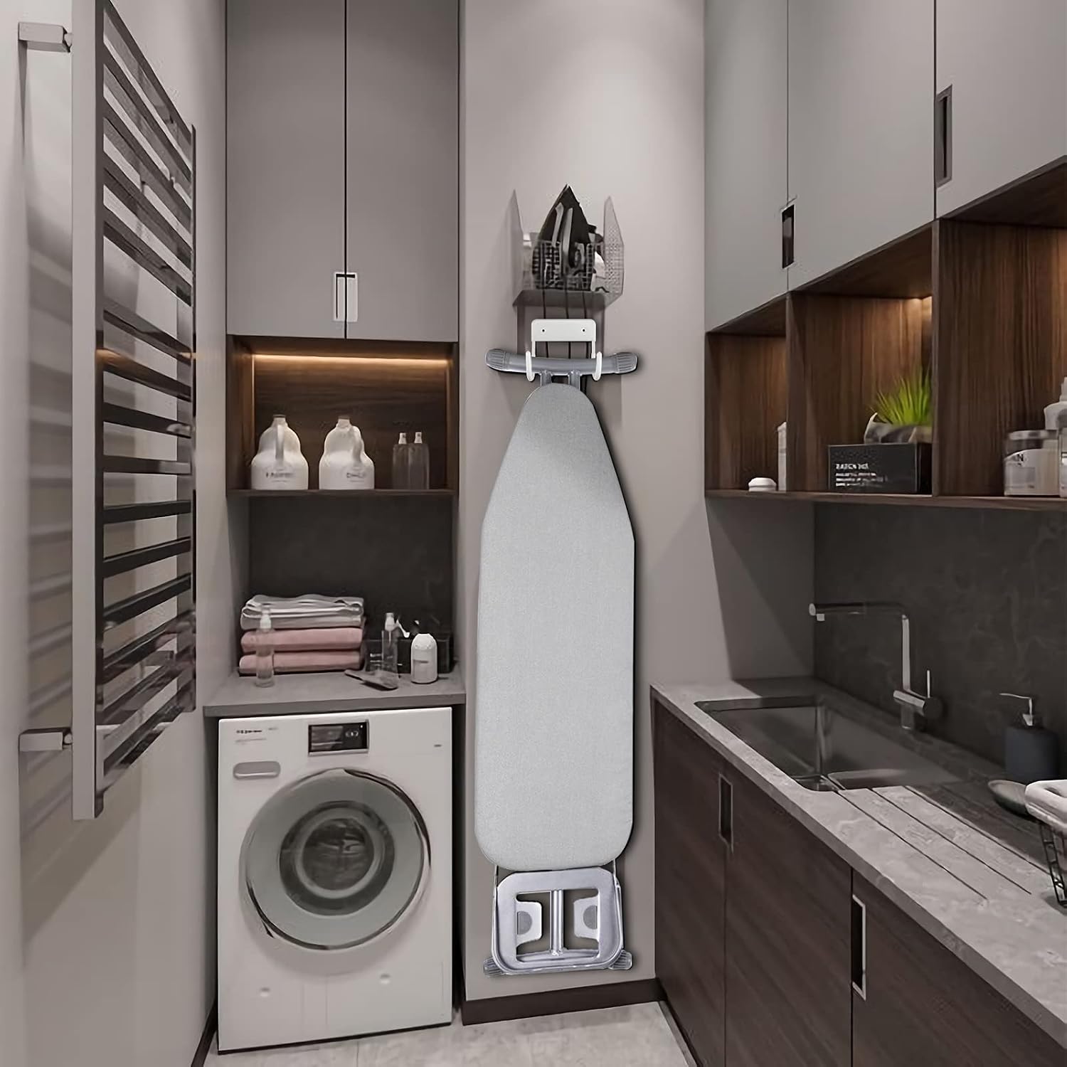 Ironing Board Wall Mount Ironing Board Hanger Wall Mount for Laundry Rooms,White