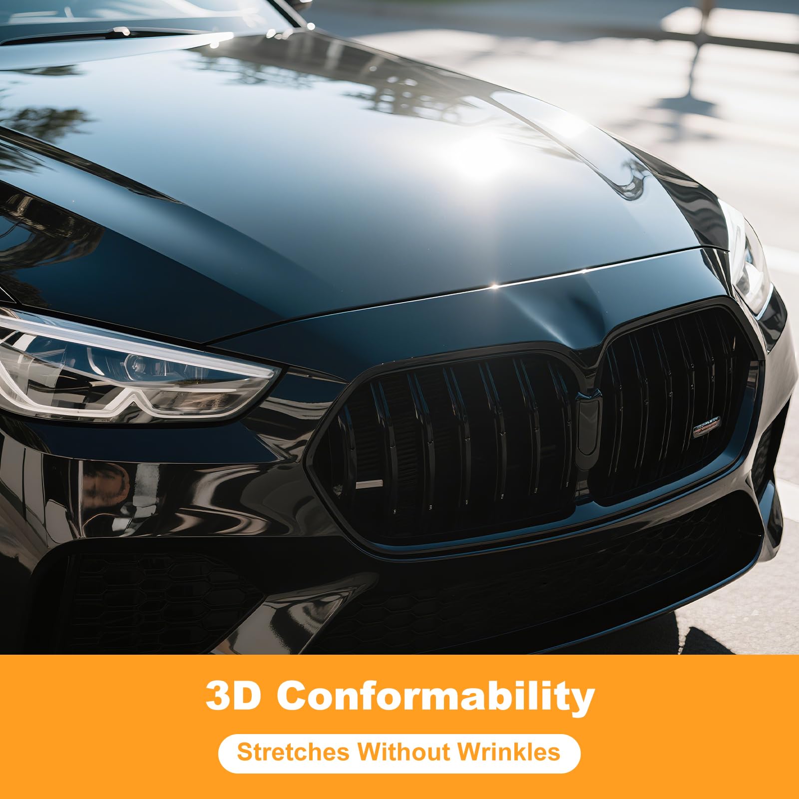 Vinyl Car Wrap, 5 ft. x 1 ft Vinyl wrap Gloss Premium Piano Black, Vehicle wrap for Automotive, DIY Interior Exterior, Car Moto Paint Protection Film Prevents Minor cuts and scrapes