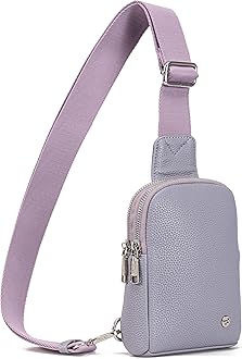INICAT Travel Small Sling Bag Leather Crossbody Bags for Women Fanny Packs Cross Body Bag for Woman Cross Body Purses(Purple)