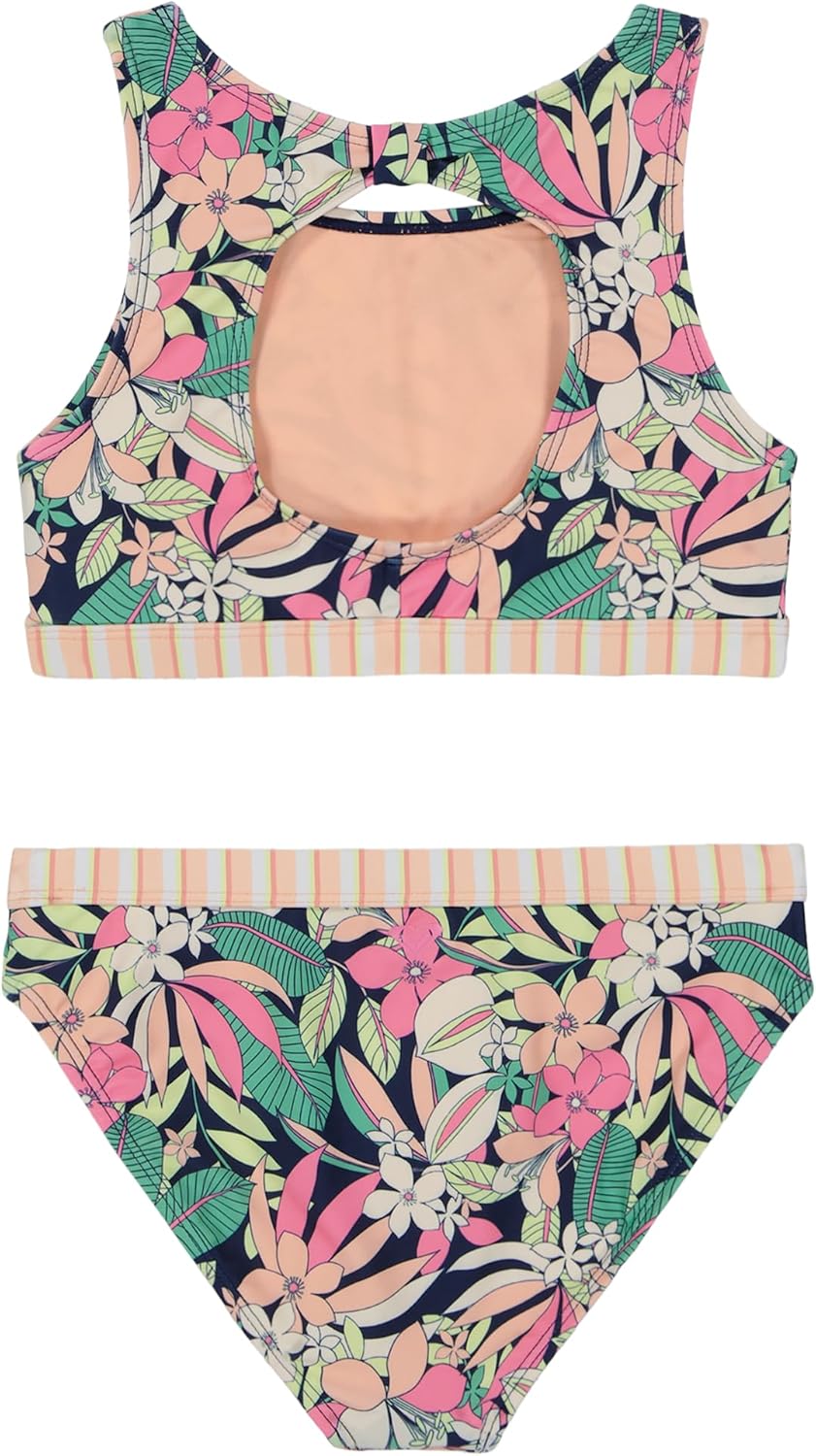 Roxy Girls' Two-Piece Bikini Swimsuit Set, UPF 50+ Sun Protection, Quick-Dry... - Picture 40 of 44