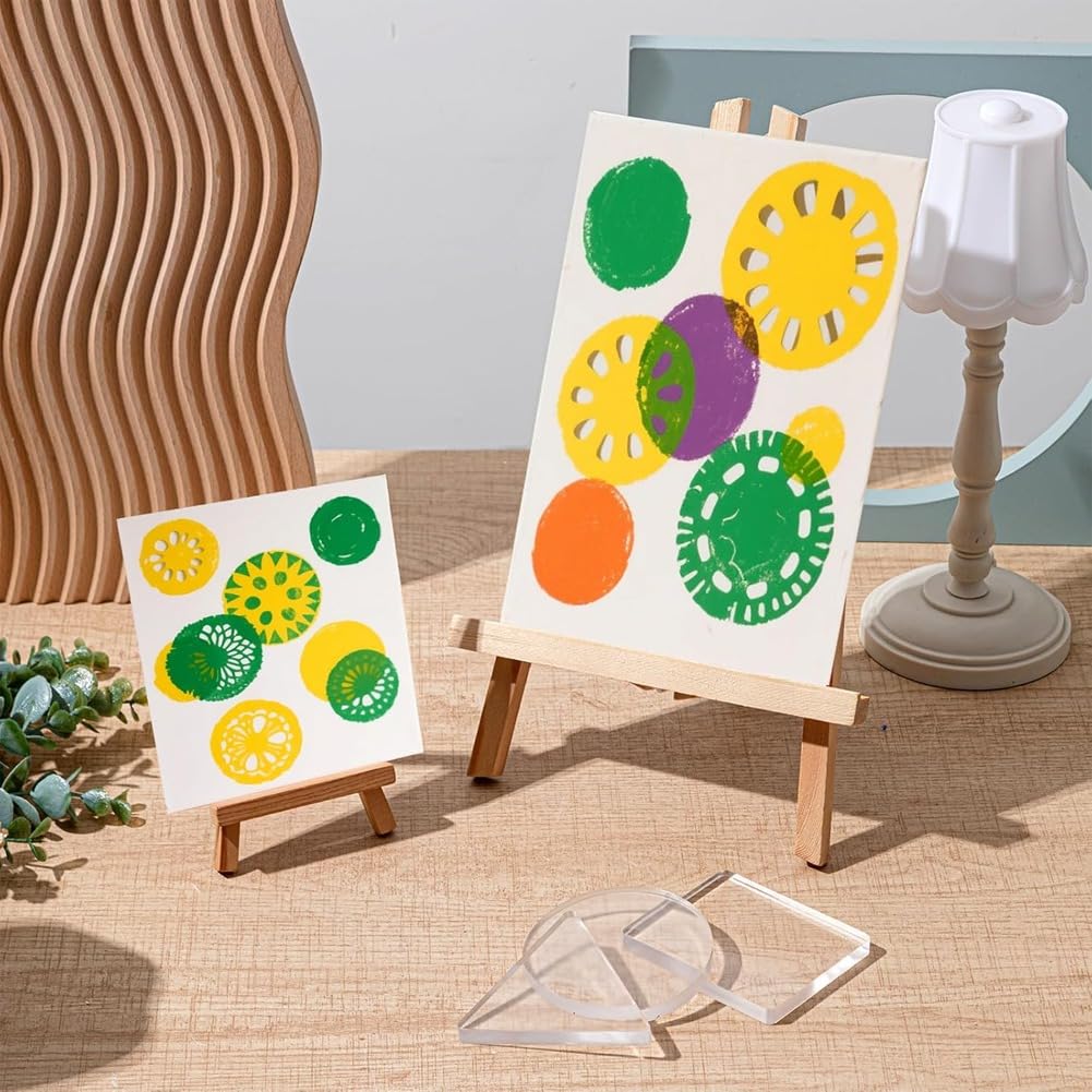 Wiederverwendbare Druckmaterialien 3er-Pack Monoprint-Druckplatten 3 Gel-Druckplatten Kreis Dreieck Quadrat für Karten