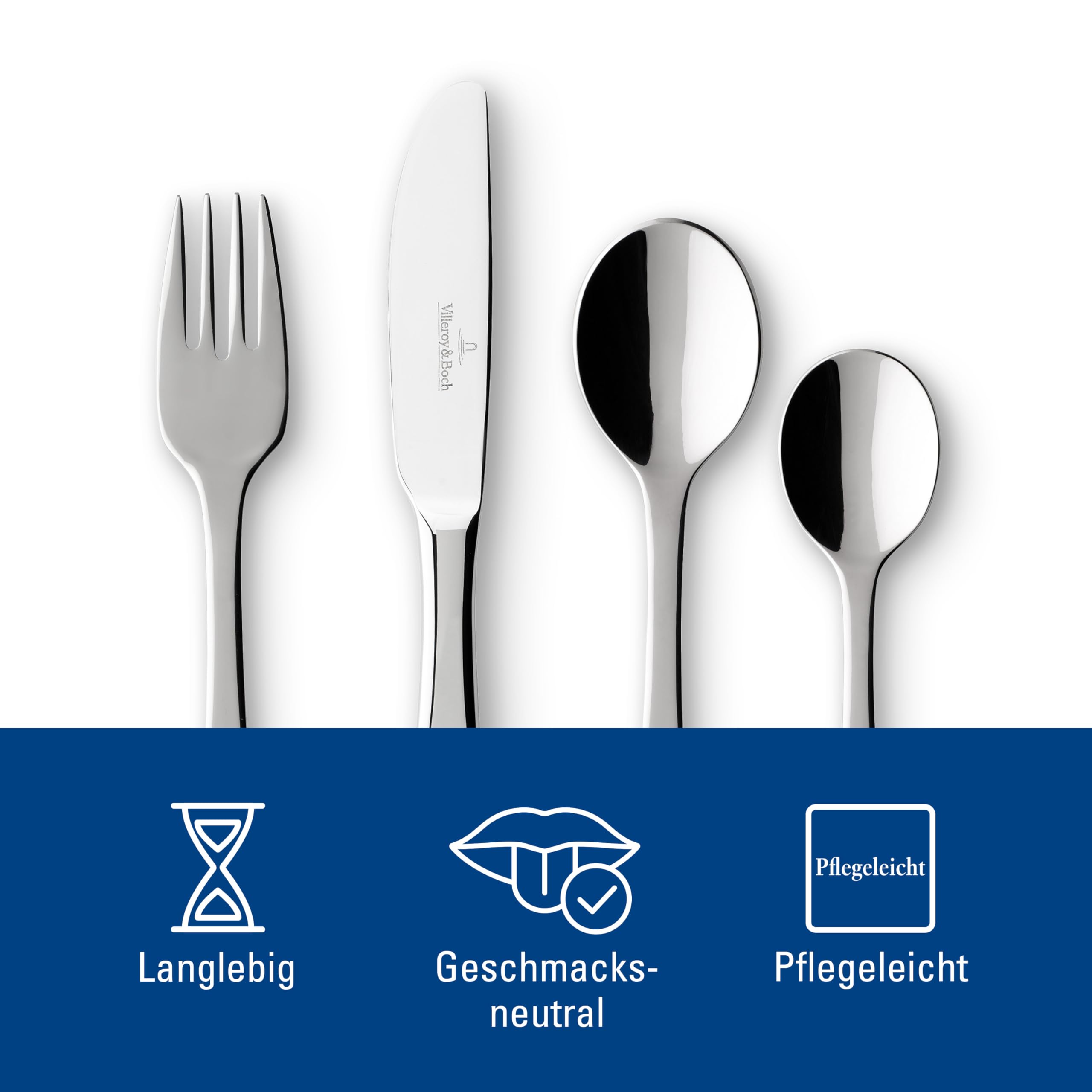 Villeroy & Boch - Kid's Dining Posate per Bambini Argento, Lavabile In Lavastoviglie, Set, Forchett Posat Platino, Acciaio Inossidabile