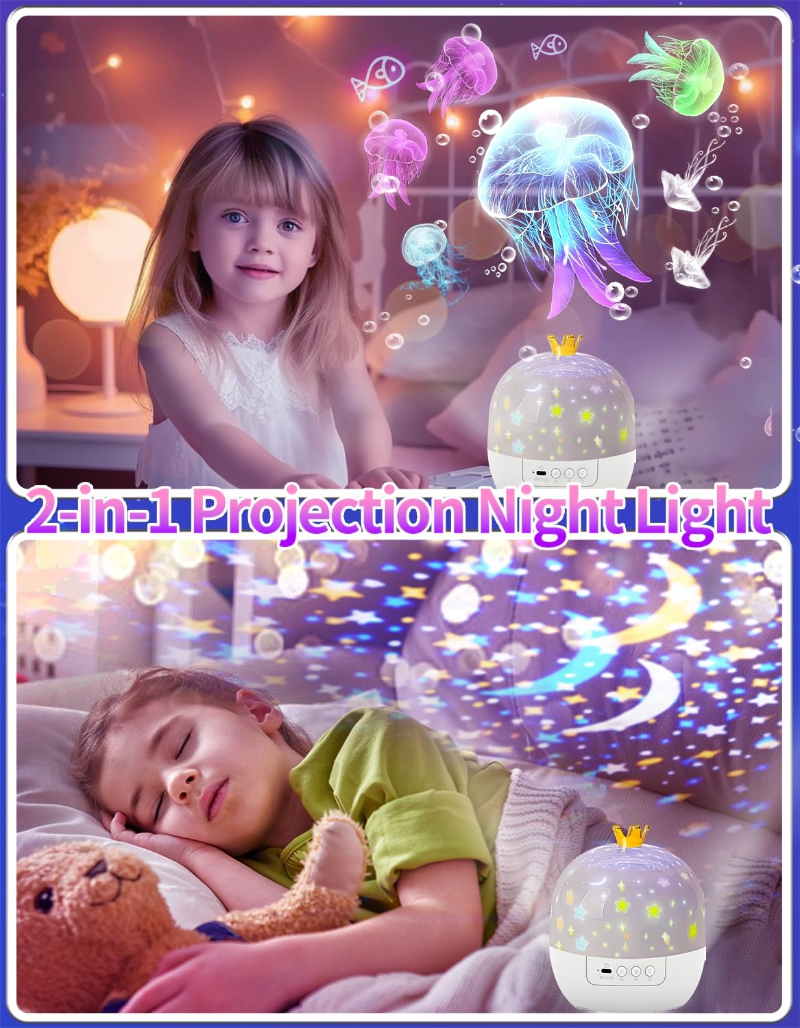 21 zestawów filmów, lampka nocna dla dzieci, projektor lampka nocna do sypialni dziecięcej, sufitowa, gwiezdna galaktyka, lampa z możliwością ściemniania o 360°, dla dziewcząt, na urodziny, Boże