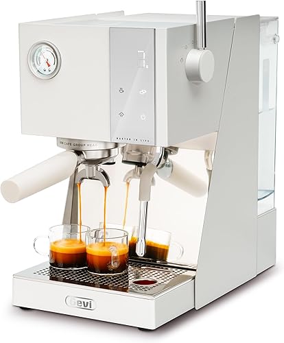 Gevi Máquina de café expreso comercial de 20 bar con cafeteras inteligentes OPV, espumador de leche y portafiltro de 2.283 in, cafetera de capuchino