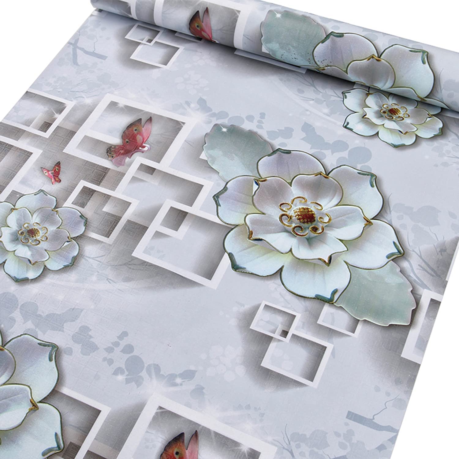 AV CLASSIC Self Adhesive PVC Wall Stickers 3D Flower & Butterfly Wallpaper for Bedroom, Kitchen, Living Room,TV Background, Kids Room | Peel & Stick | Waterproof | Heat Resistant | 45 CM x 250 CM | (B0C7PJ7PMH) Amazon Price History, Amazon Price Tracker
