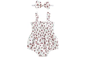 Adorable Summer Outfits for Tiny Fashionistas: Baby Girl Summer Bodysuit and Headband Set