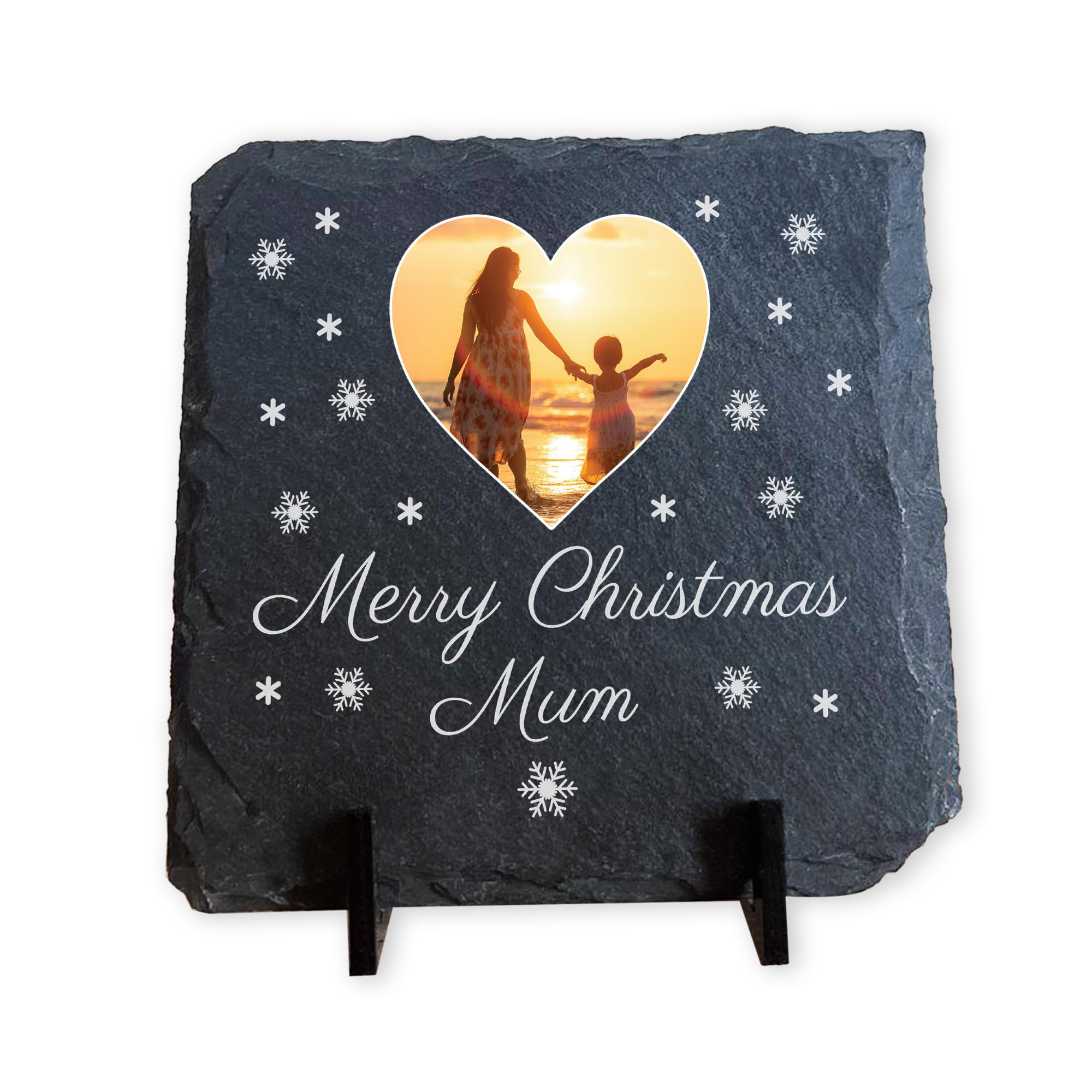 Red Ocean Personalised Mum Christmas Slate Photo Plaque For Mum, Present For Chirstmas, Personalised Mummy Christmas, From Daughter Son, Photo Plaque