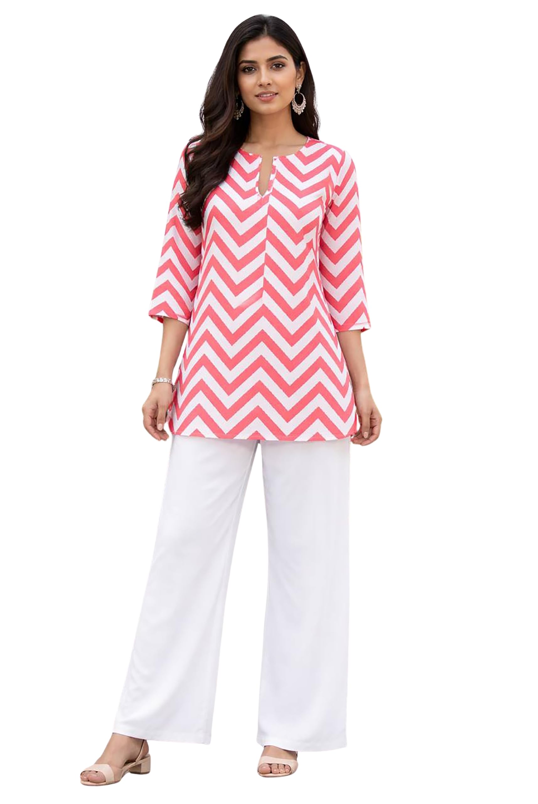 Women's Rayon Slub Co-Ord Set with Digital Print | Casual Printed Top & Pant Set | Top Length 27 Inches-picture-12